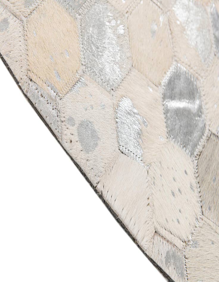 Detail image of 6' x 6' Cowhide Leather Round Rug