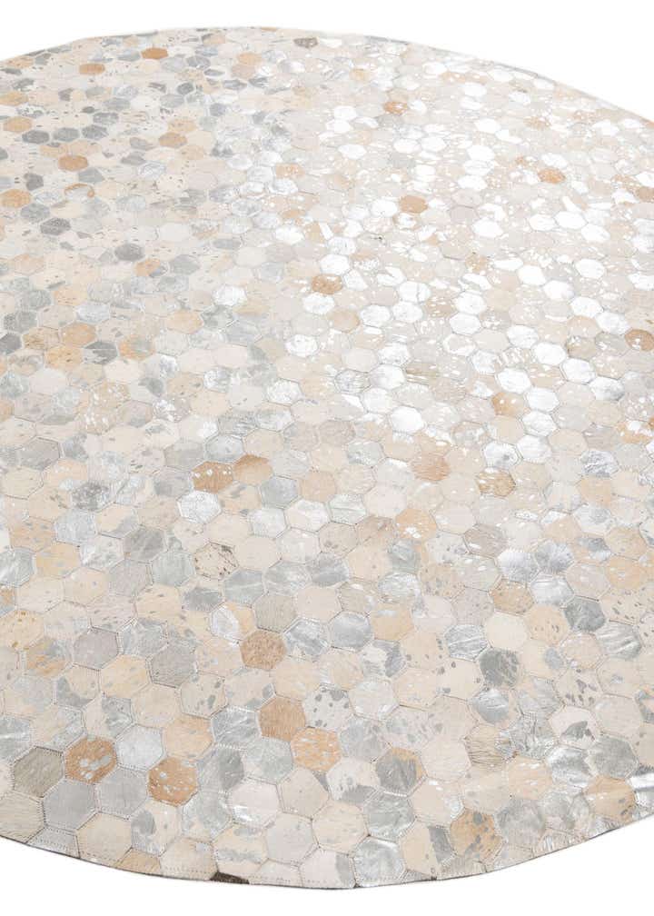 6' x 6' Cowhide Leather Round Rug