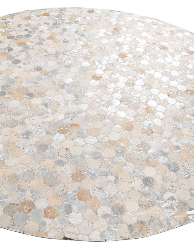 Detail image of 6' x 6' Cowhide Leather Round Rug