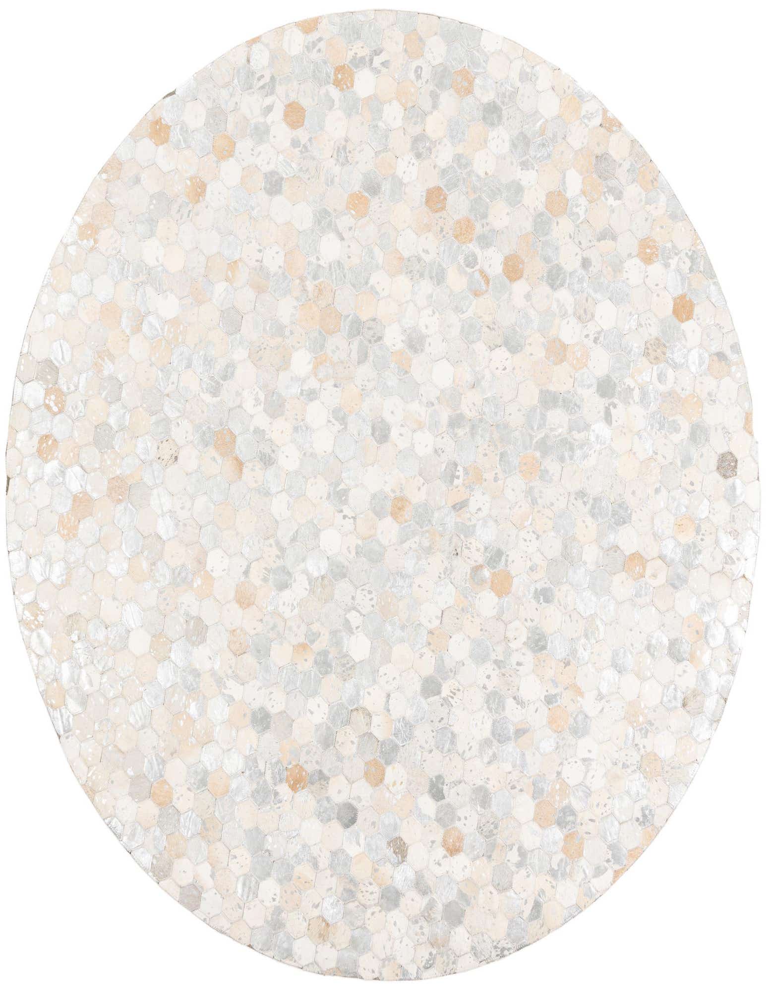 6' x 6' Cowhide Leather Round Rug