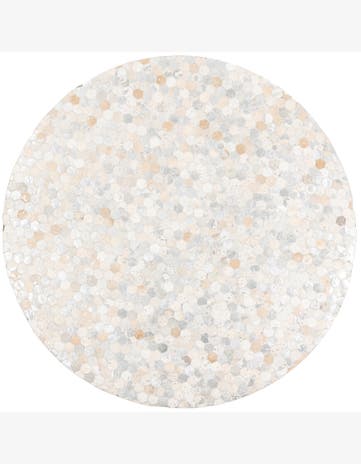 6' x 6' Cowhide Leather Round Rug