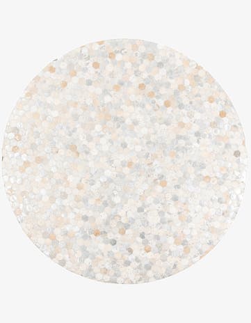 6' x 6' Cowhide Leather Round Rug