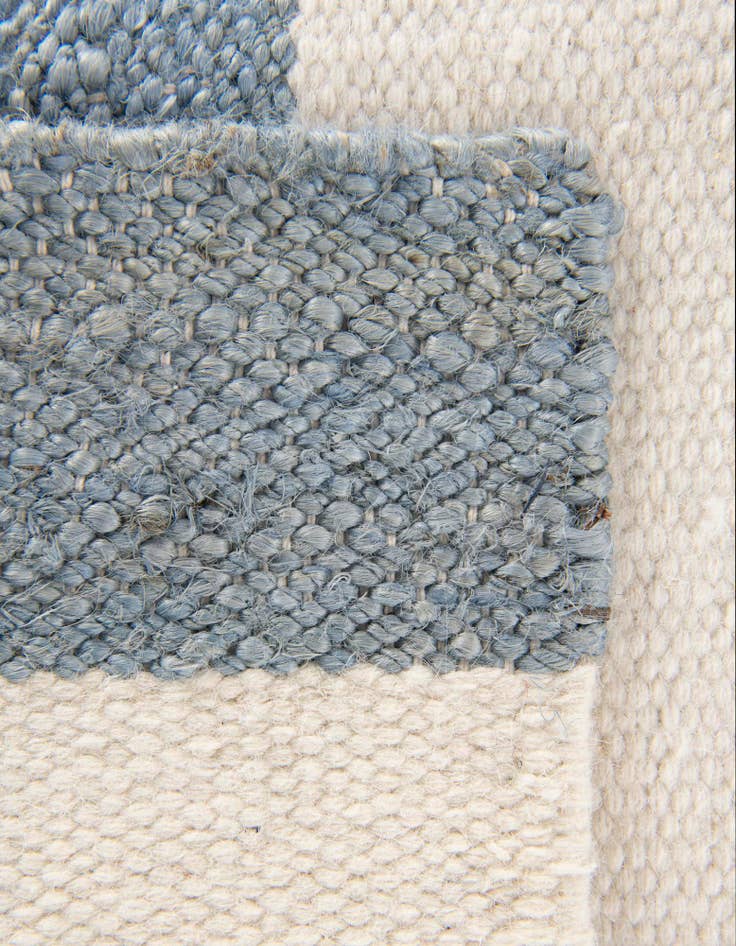 Detail image of Custom Sky blue Hand Woven Jill Zarin Hamptons Rug