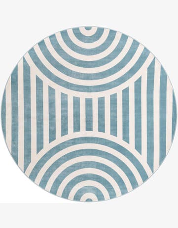 Sky blue Whimsy Kids Round Rug