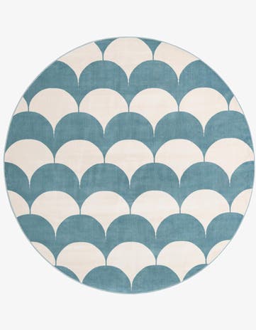 Sky blue Whimsy Kids Round Rug