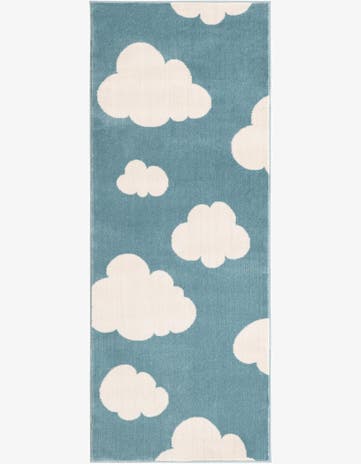 Sky blue Whimsy Kids Runner Rug