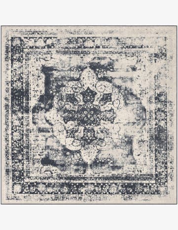Slate Blue and Ivory Monaco Square Rug