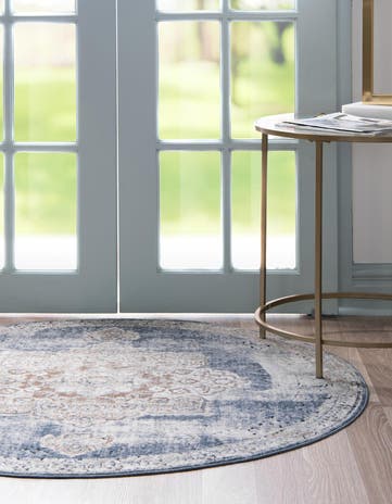 Slate Blue Villa Round Rug
