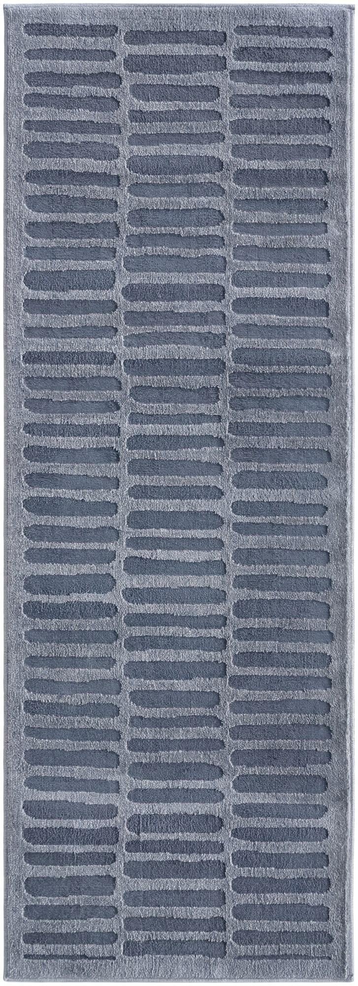 Slate Blue Textura Designer Runner Rug