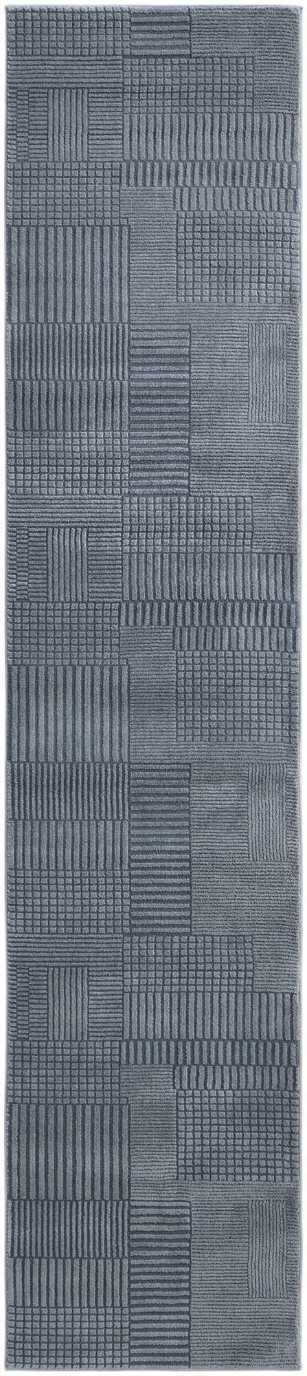 Slate Blue Textura Designer Runner Rug