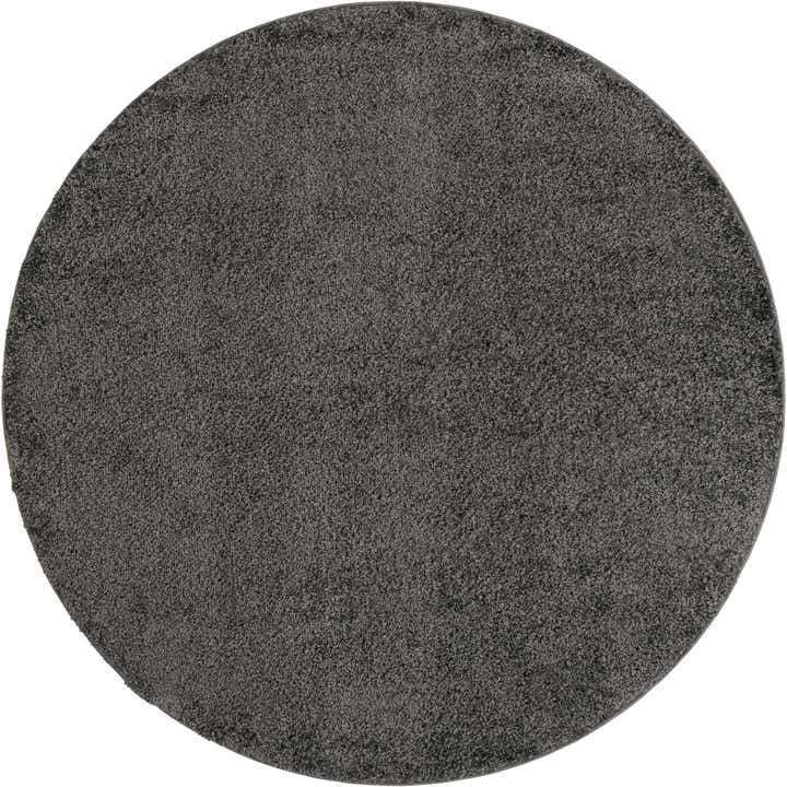 6' x 6' Soft Solid Shag Round Rug