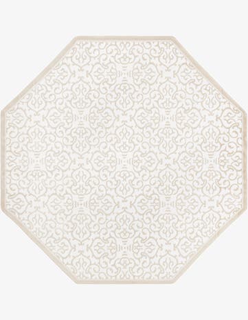 Snow White Nepal Octagon Rug