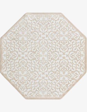 Snow White Nepal Octagon Rug