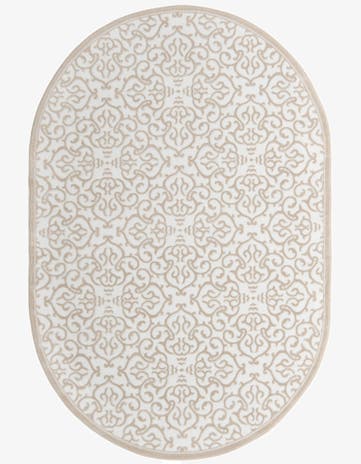 Snow White Himalaya Oval Rug