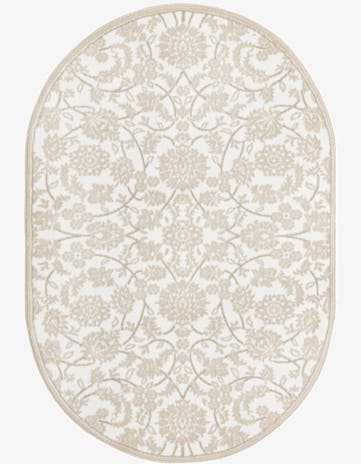Snow White Nepal Oval Rug