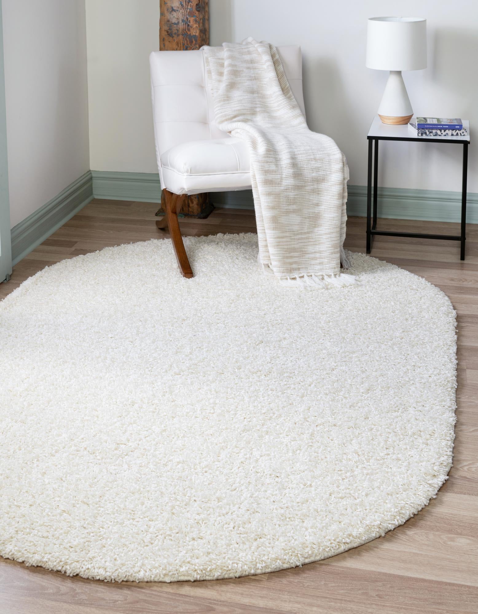 Primary image 4' x 6' Solid Shag Oval Rug