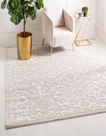 Snow White Nepal Square Rug