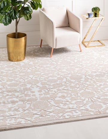 Snow White Nepal Square Rug