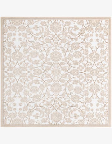 Snow White Nepal Square Rug
