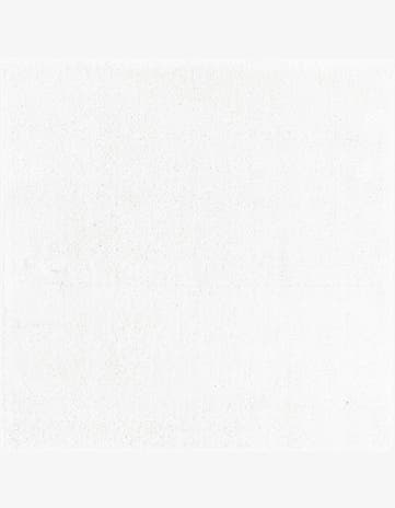 Snow White Solid Frieze Square Rug