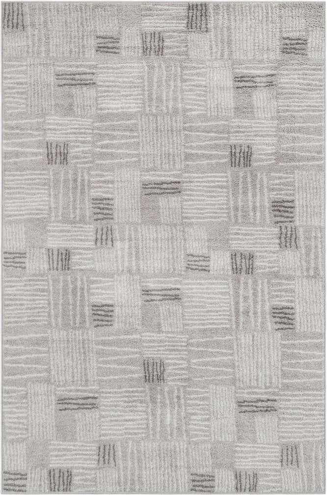 5' 3 x 8' Snowberry · Lines rug, gray