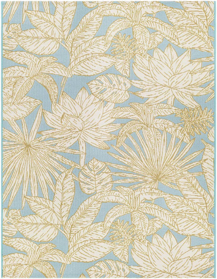 Detail image of 4' x 6' Easy-Clean Botanical Indoor / Outdoor Rug