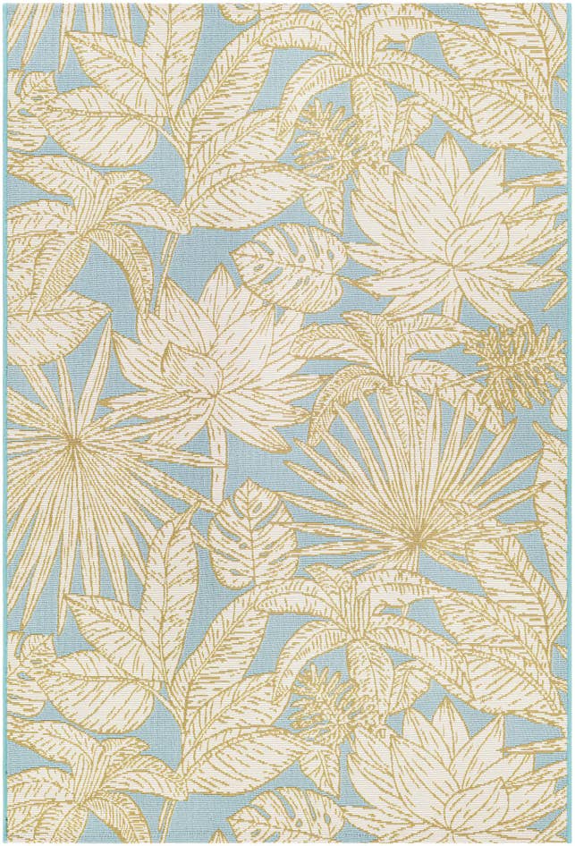 Detail image of 4' x 6' Easy-Clean Botanical Indoor / Outdoor Rug