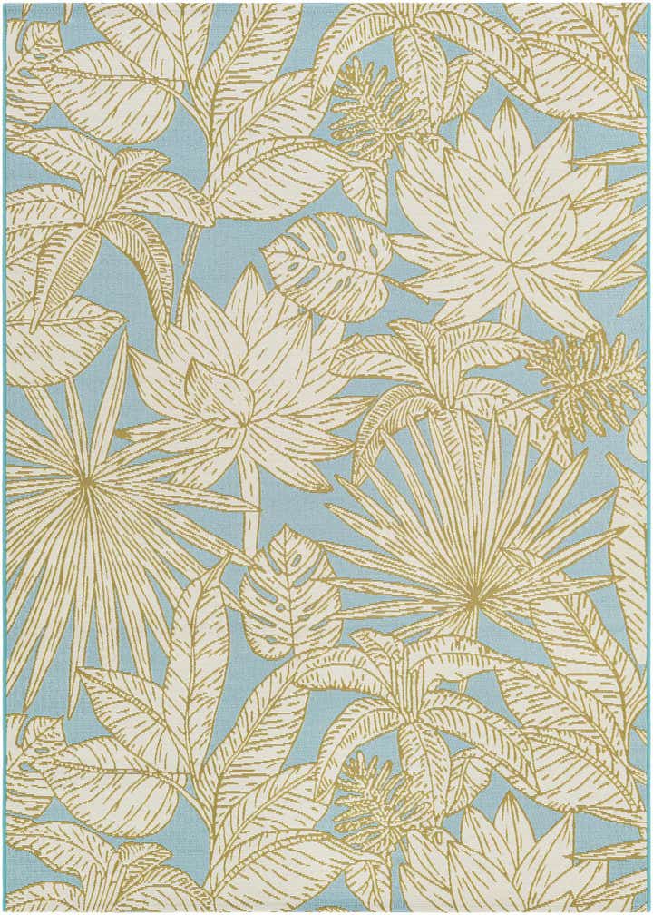 5' x 7' Easy-Clean Botanical Indoor / Outdoor Rug