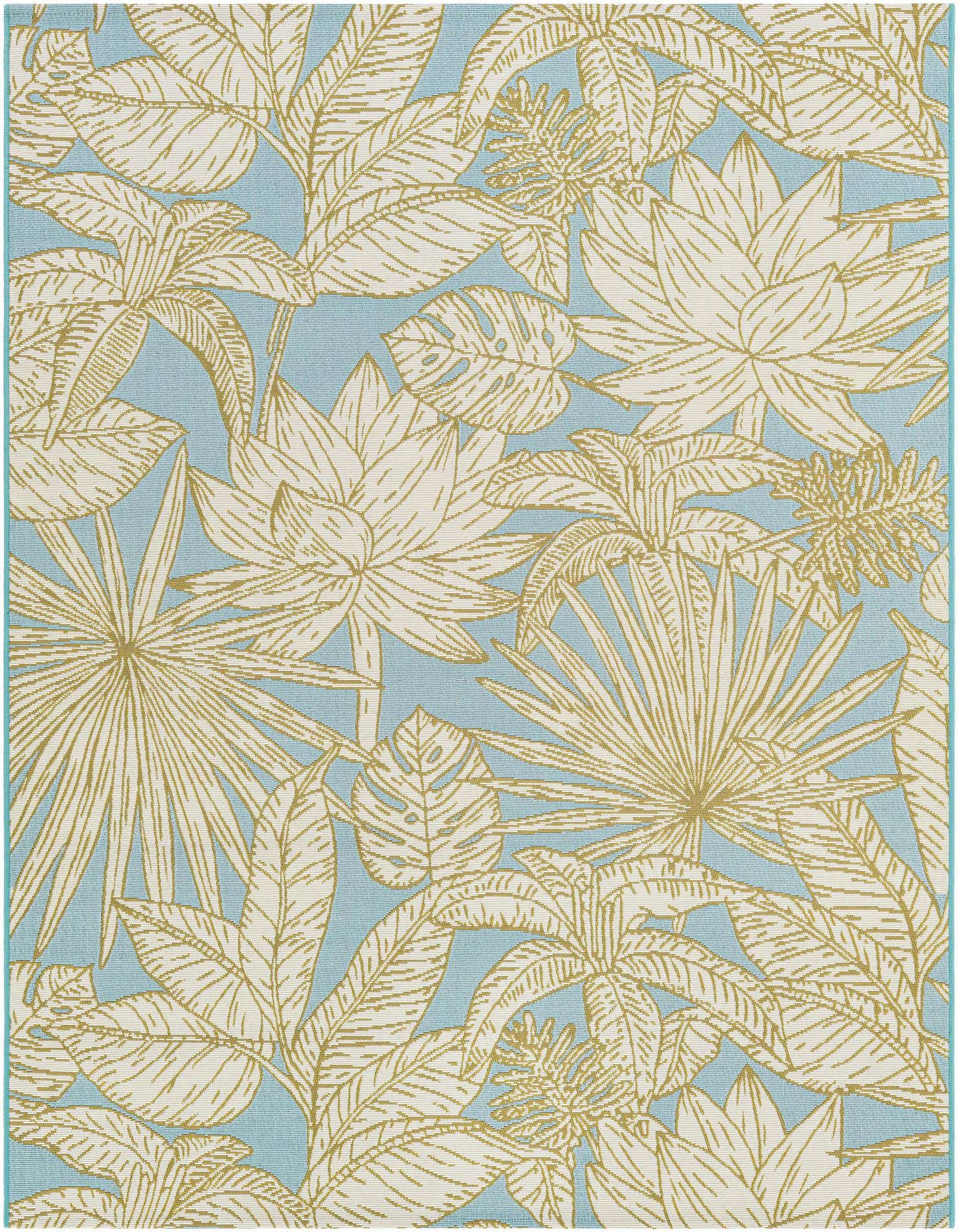 5' x 7' Easy-Clean Botanical Indoor / Outdoor Rug