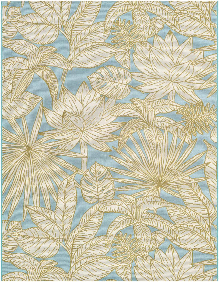 Detail image of 5' x 7' Easy-Clean Botanical Indoor / Outdoor Rug