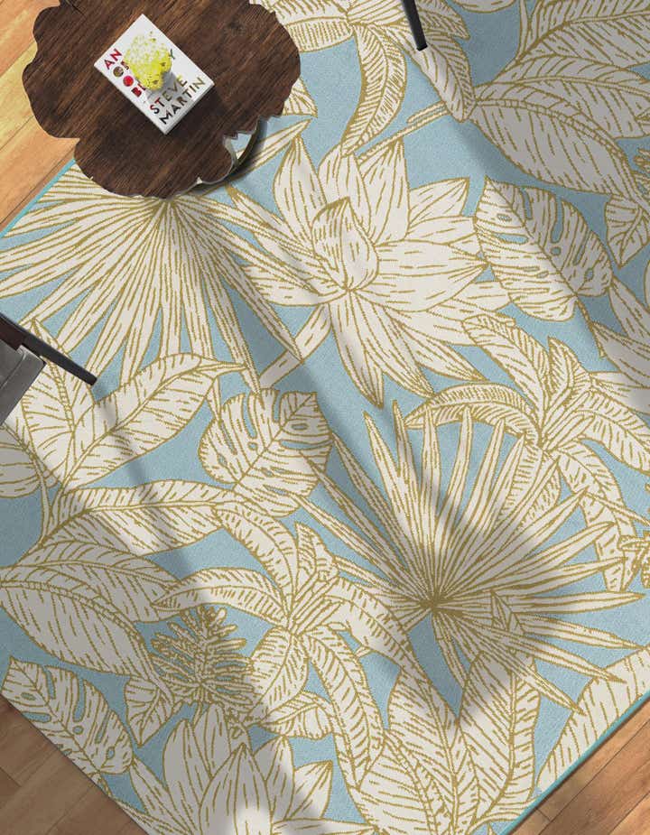 4' x 6' Easy-Clean Botanical Indoor / Outdoor Rug