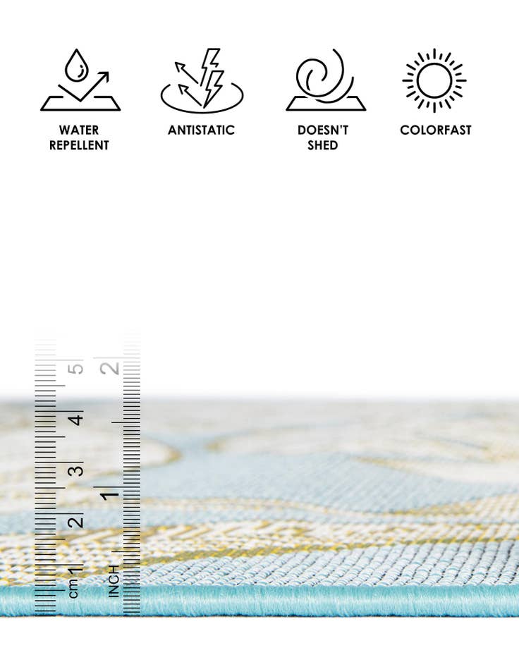 Detail image of 2' x 3' Easy-Clean Botanical Indoor / Outdoor Rug