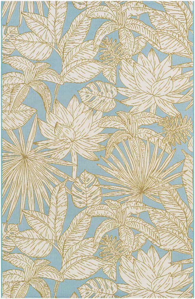 5' x 8' Easy-Clean Botanical Indoor / Outdoor Rug