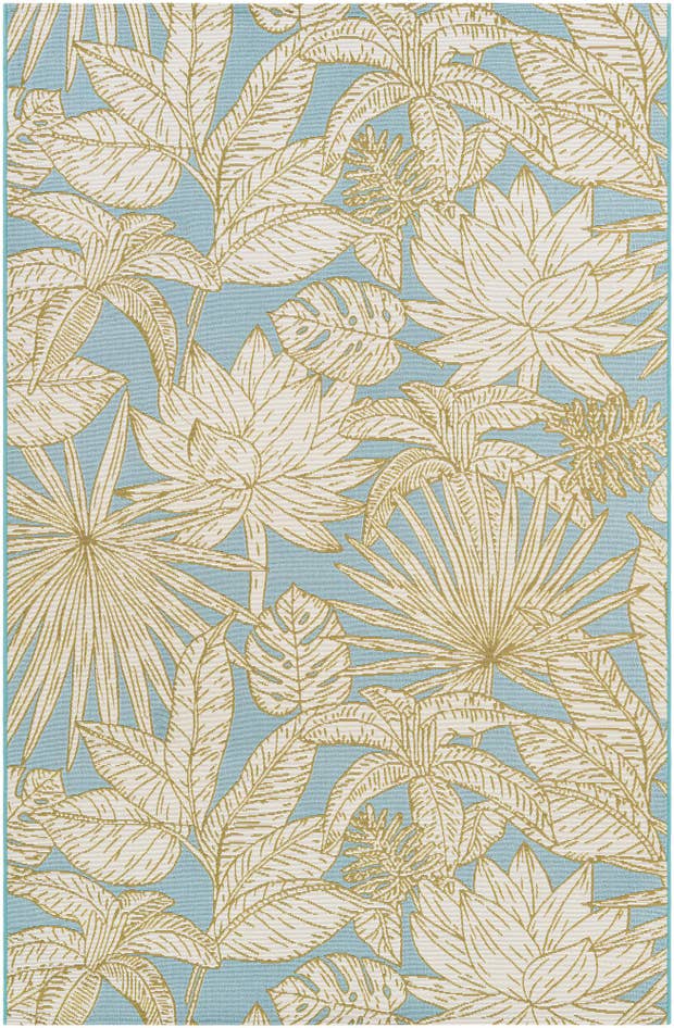 Detail image of 5' x 8' Easy-Clean Botanical Indoor / Outdoor Rug