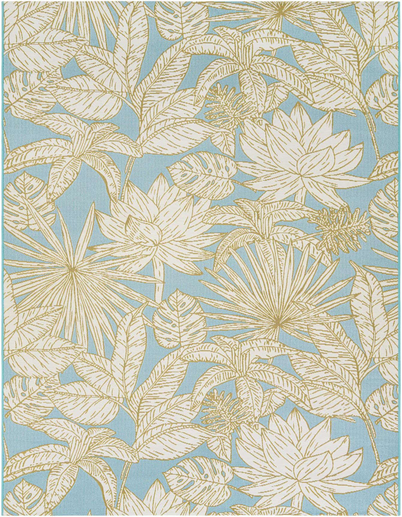 6' x 9' Easy-Clean Botanical Indoor / Outdoor Rug