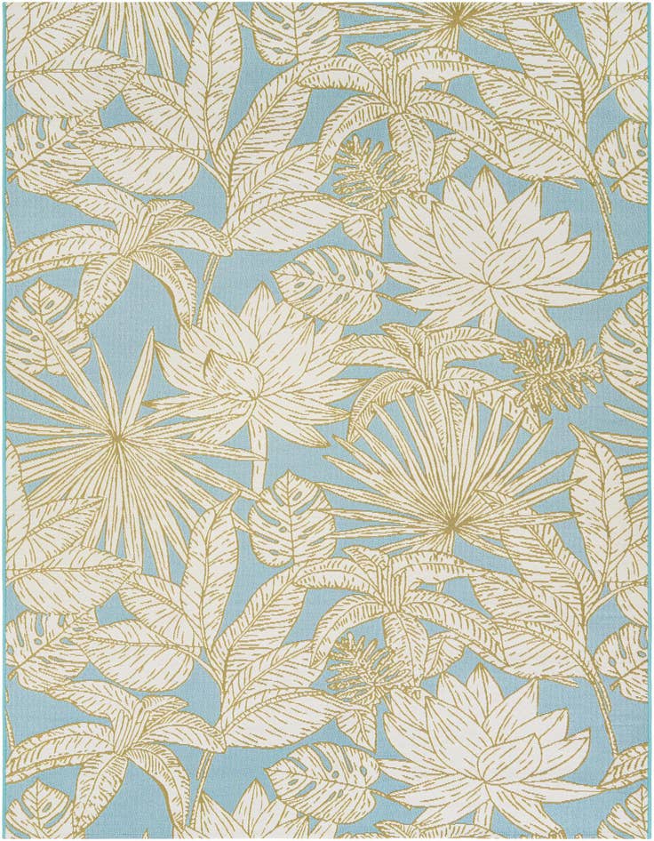 Detail image of 6' x 9' Easy-Clean Botanical Indoor / Outdoor Rug