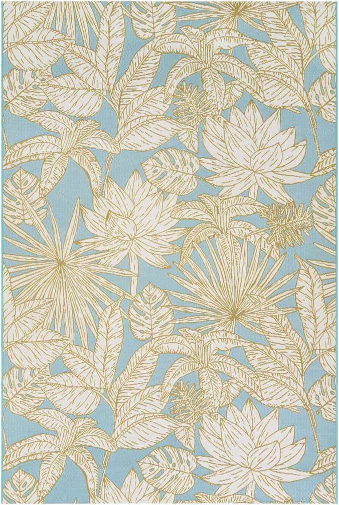 6' x 9' Easy-Clean Botanical Indoor / Outdoor Rug