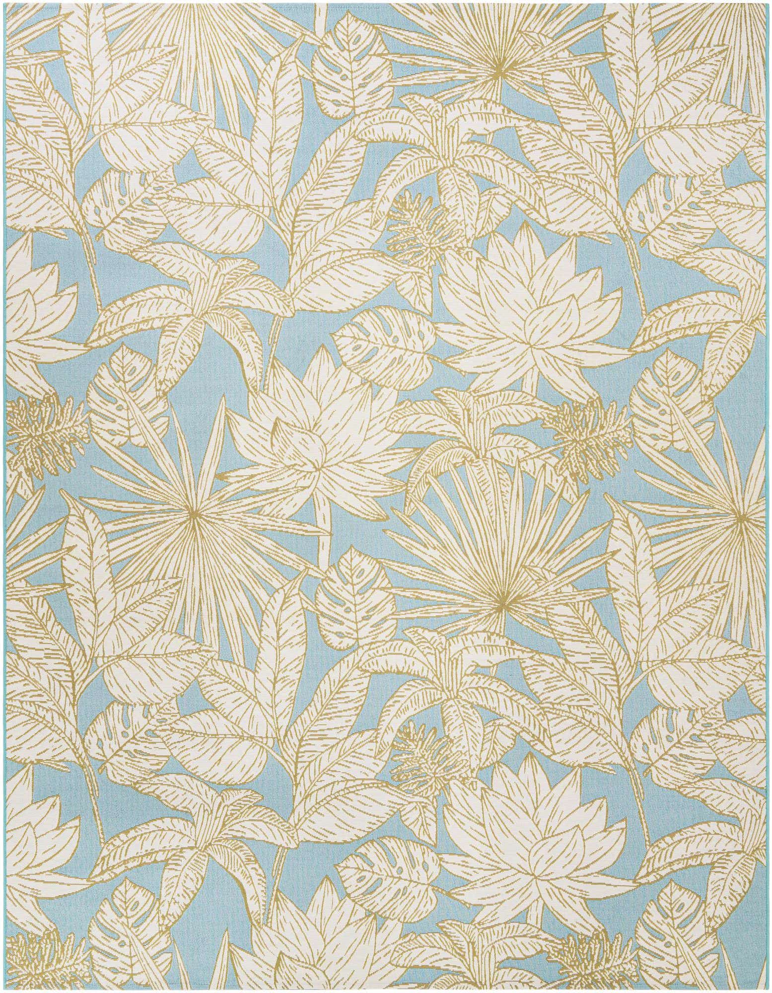 7' 10 x 10' Easy-Clean Botanical Indoor / Outdoor Rug