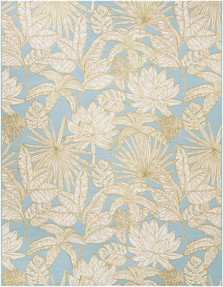 Detail image of 7' 10 x 10' Easy-Clean Botanical Indoor / Outdoor Rug