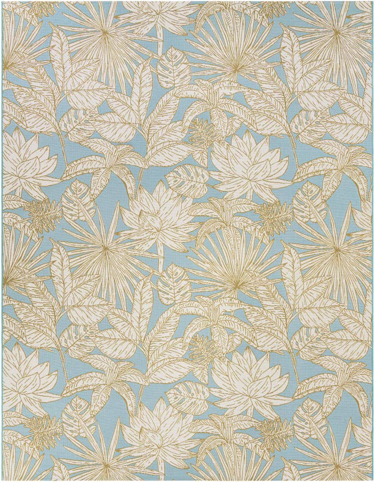 Detail image of 9' x 12' Easy-Clean Botanical Indoor / Outdoor Rug