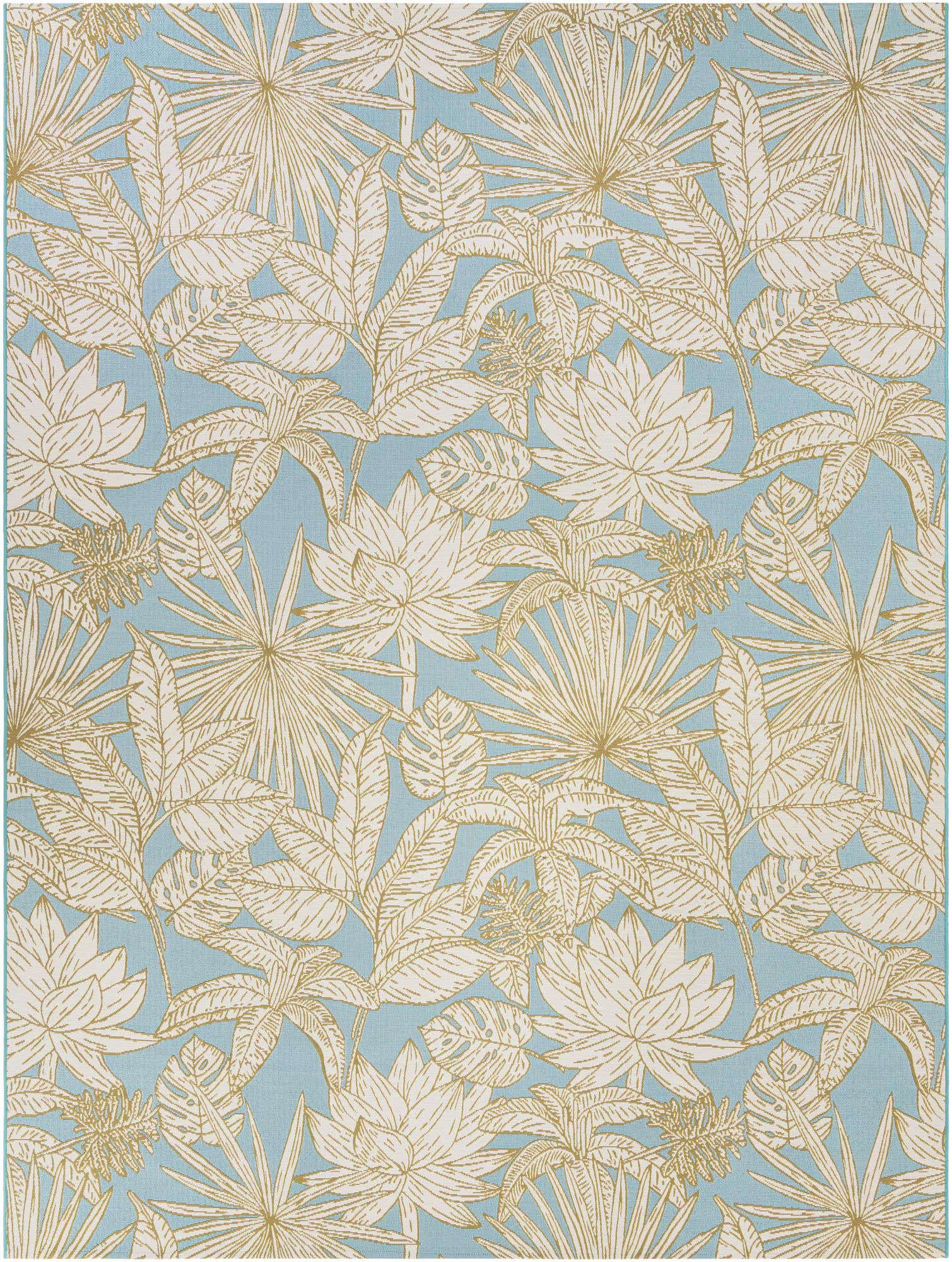 9' x 12' Easy-Clean Botanical Indoor / Outdoor Rug
