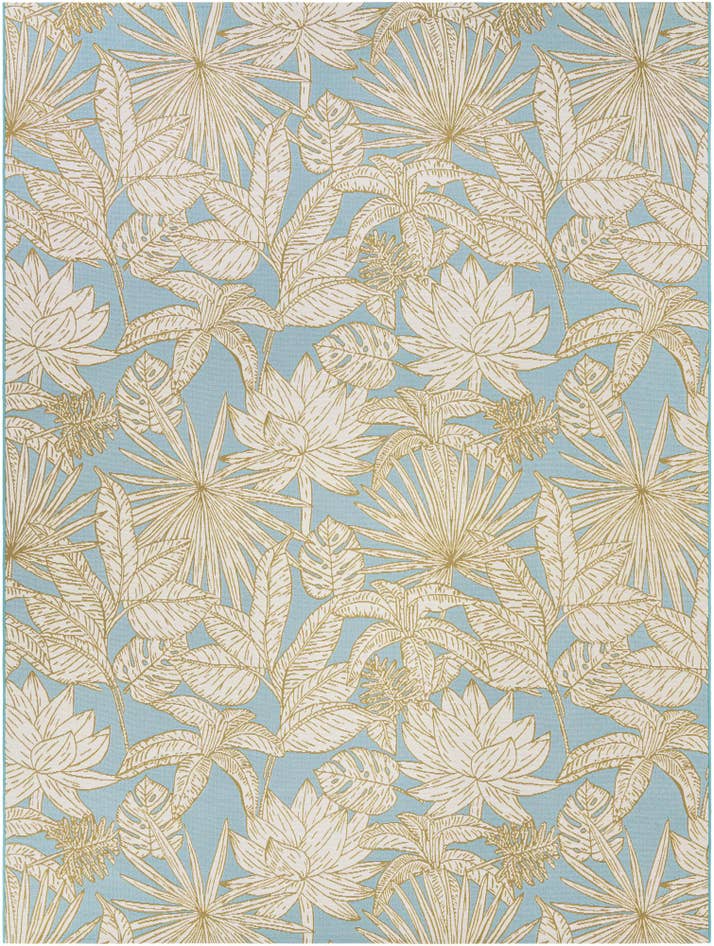 Detail image of 9' x 12' Easy-Clean Botanical Indoor / Outdoor Rug