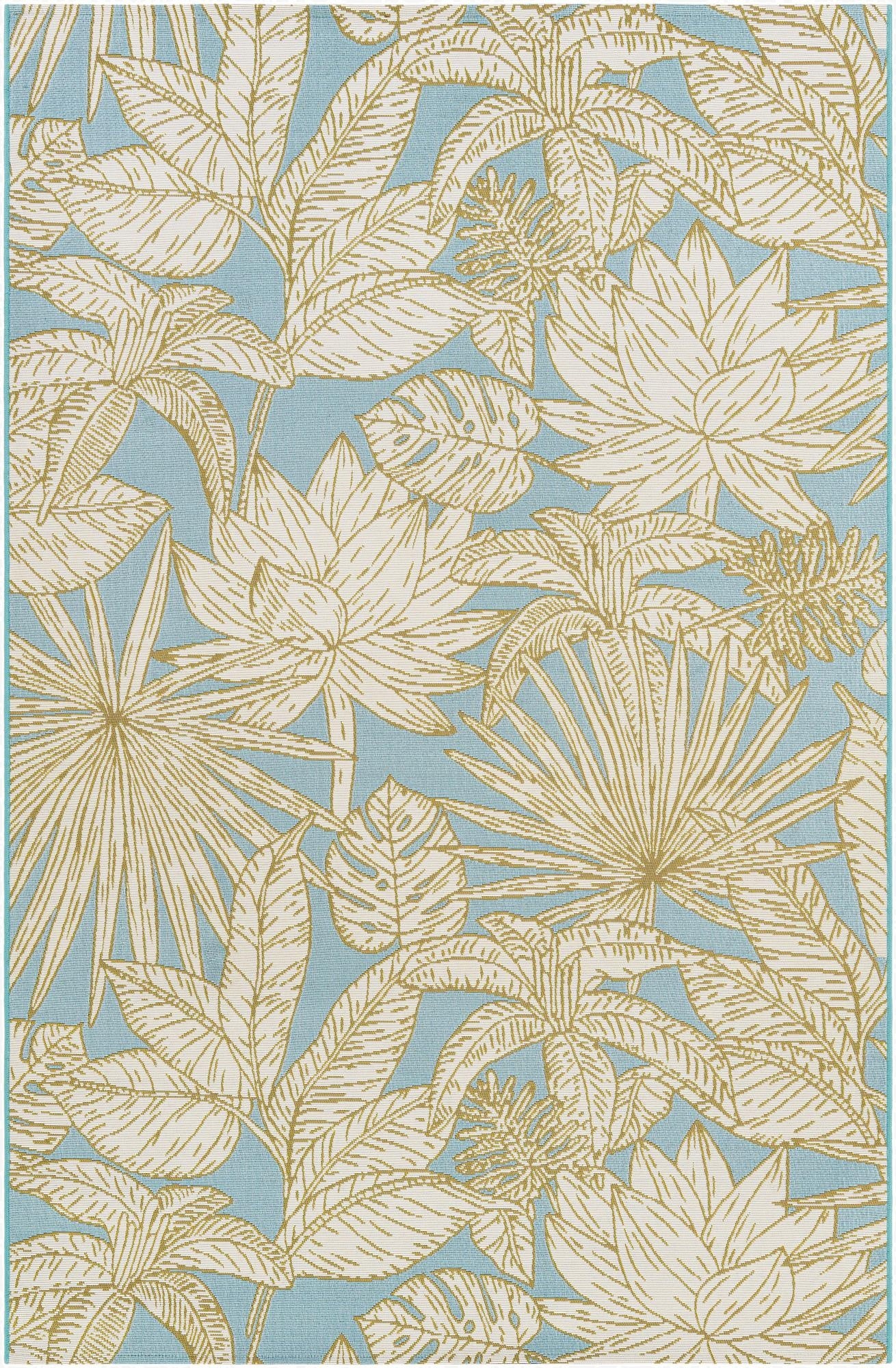 Primary image 5' x 8'  Washable Botanical Indoor / Outdoor Rug