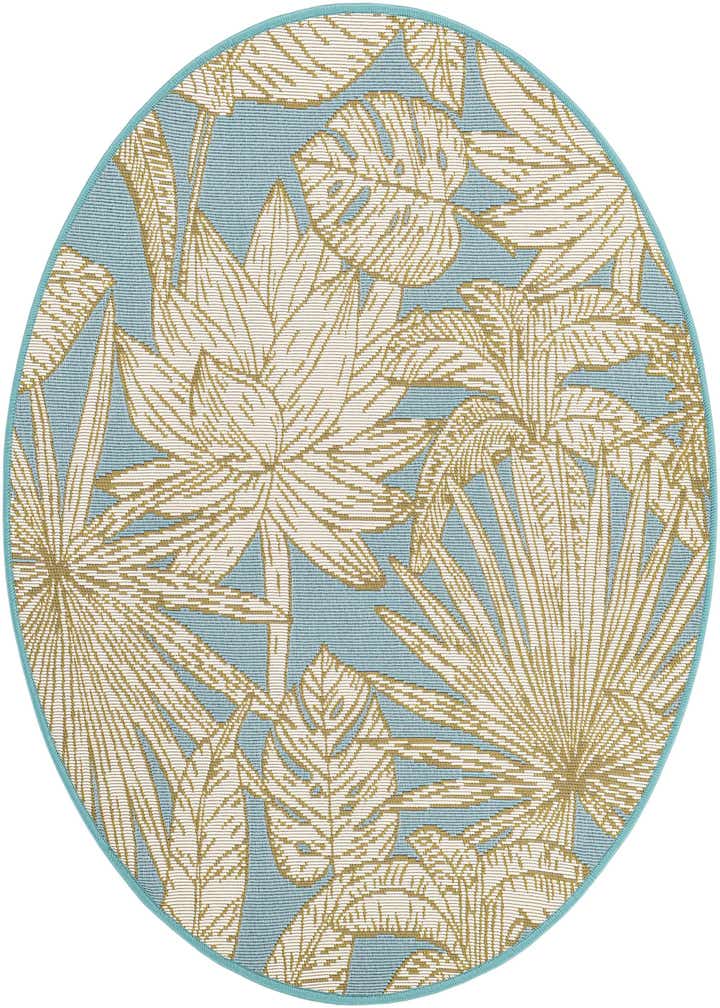 3' x 3' Easy-Clean Botanical Indoor / Outdoor Round Rug