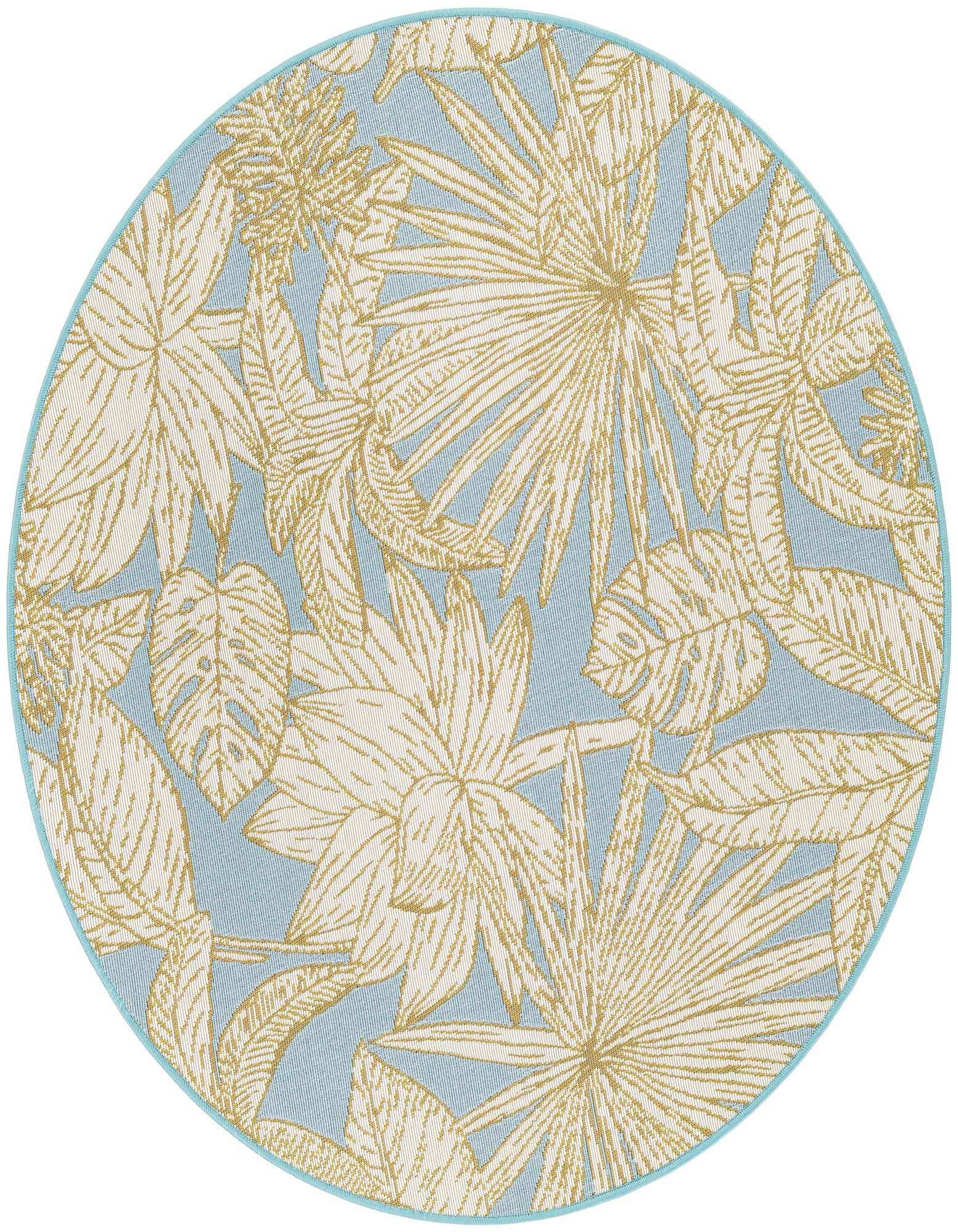 4' x 4' Easy-Clean Botanical Indoor / Outdoor Round Rug