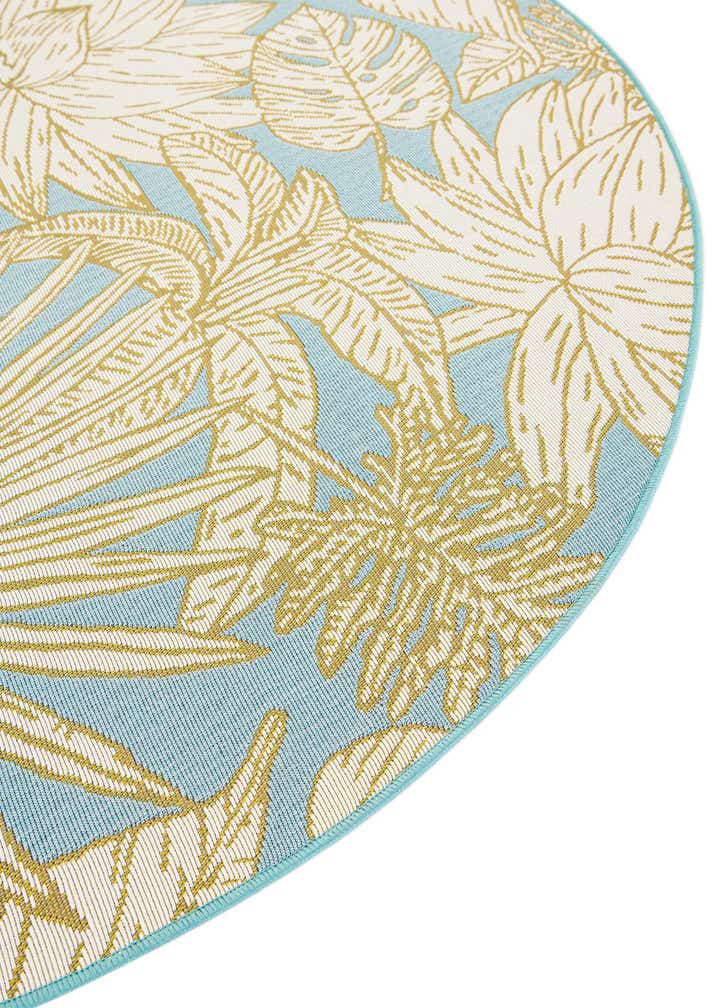 7' 10 x 7' 10 Easy-Clean Botanical Indoor / Outdoor Round Rug