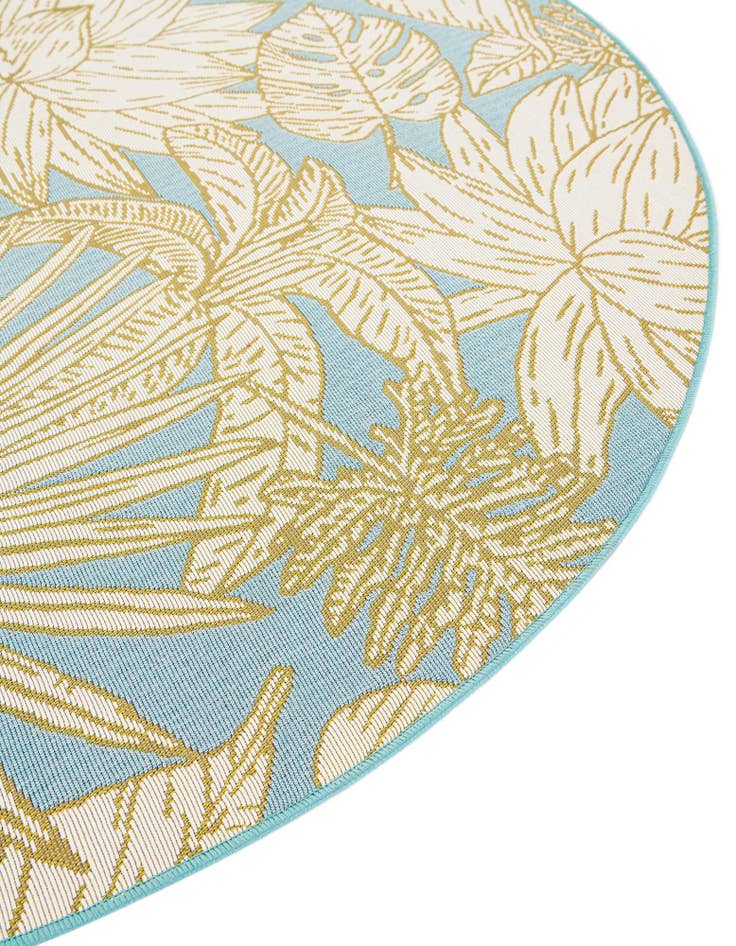 Detail image of 7' 10 x 7' 10 Easy-Clean Botanical Indoor / Outdoor Round Rug