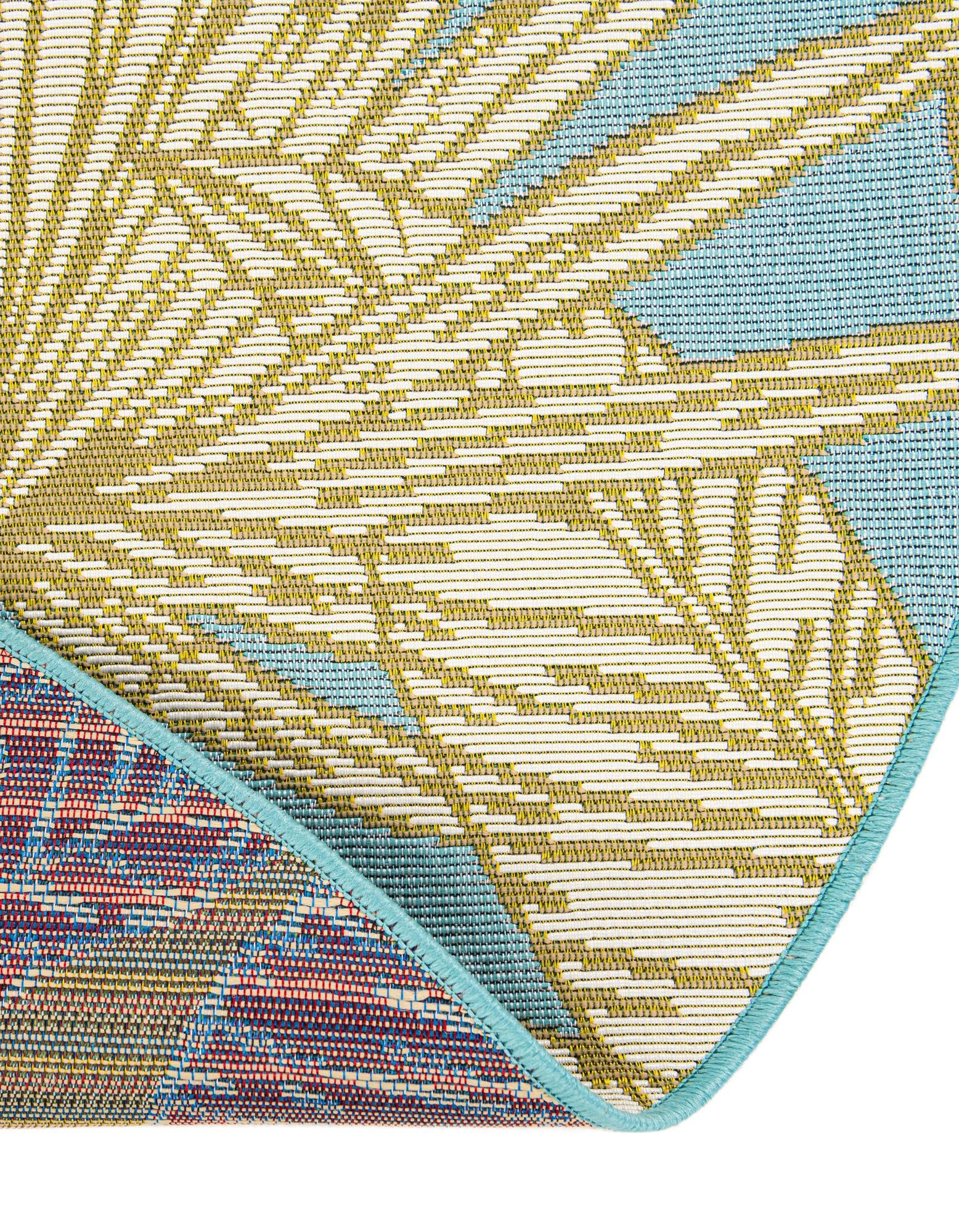 4' x 4' Easy-Clean Botanical Indoor / Outdoor Round Rug