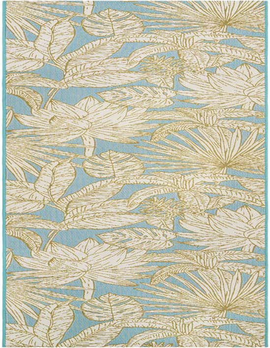 2' 7 x 10' Easy-Clean Botanical Indoor / Outdoor Runner Rug