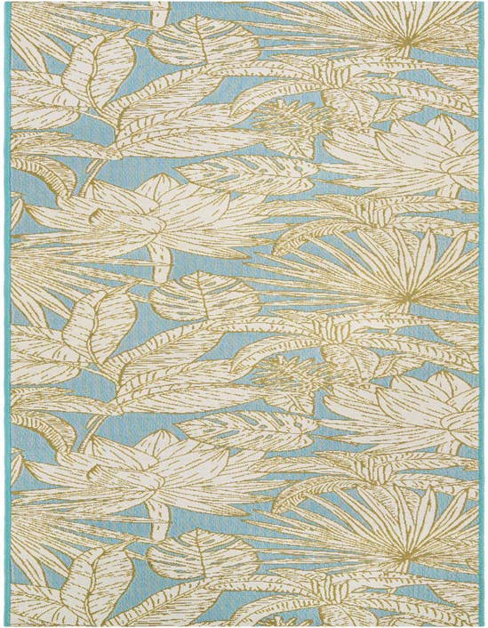 Detail image of 2' 7 x 10' Easy-Clean Botanical Indoor / Outdoor Runner Rug